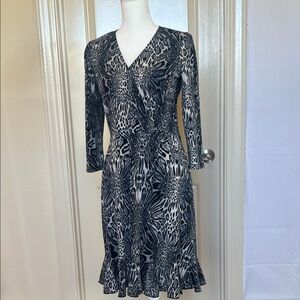 Glamour Black and White Long Sleeve Dress